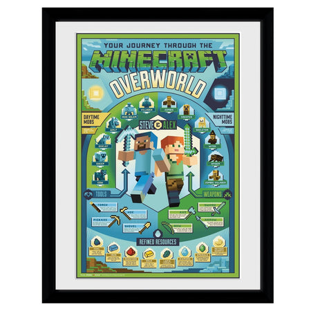 Minecraft Overworld Framed Print