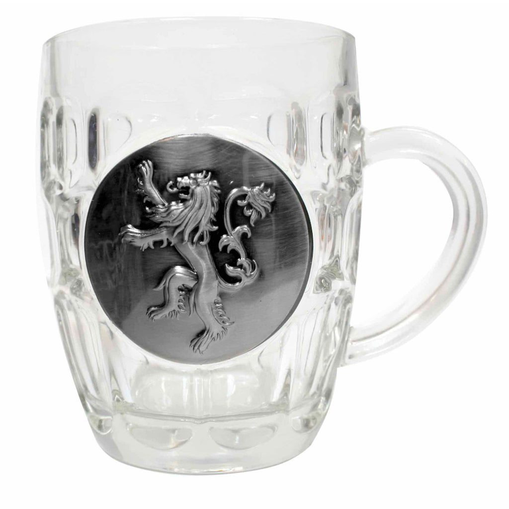 Game of Thrones House Lannister Glass Tankard with Metal Sigil