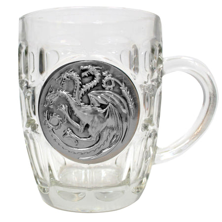 Game of Thrones House Targaryen Glass Tankard with Metal Sigil