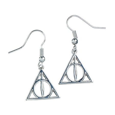 Harry Potter Deathly Hallows Sterling Silver Drop Earrings