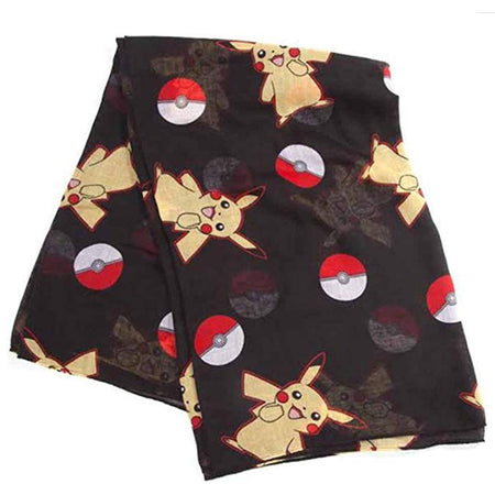 Pokemon Pikachu and Pokeball All Over Print Fashion Scarf
