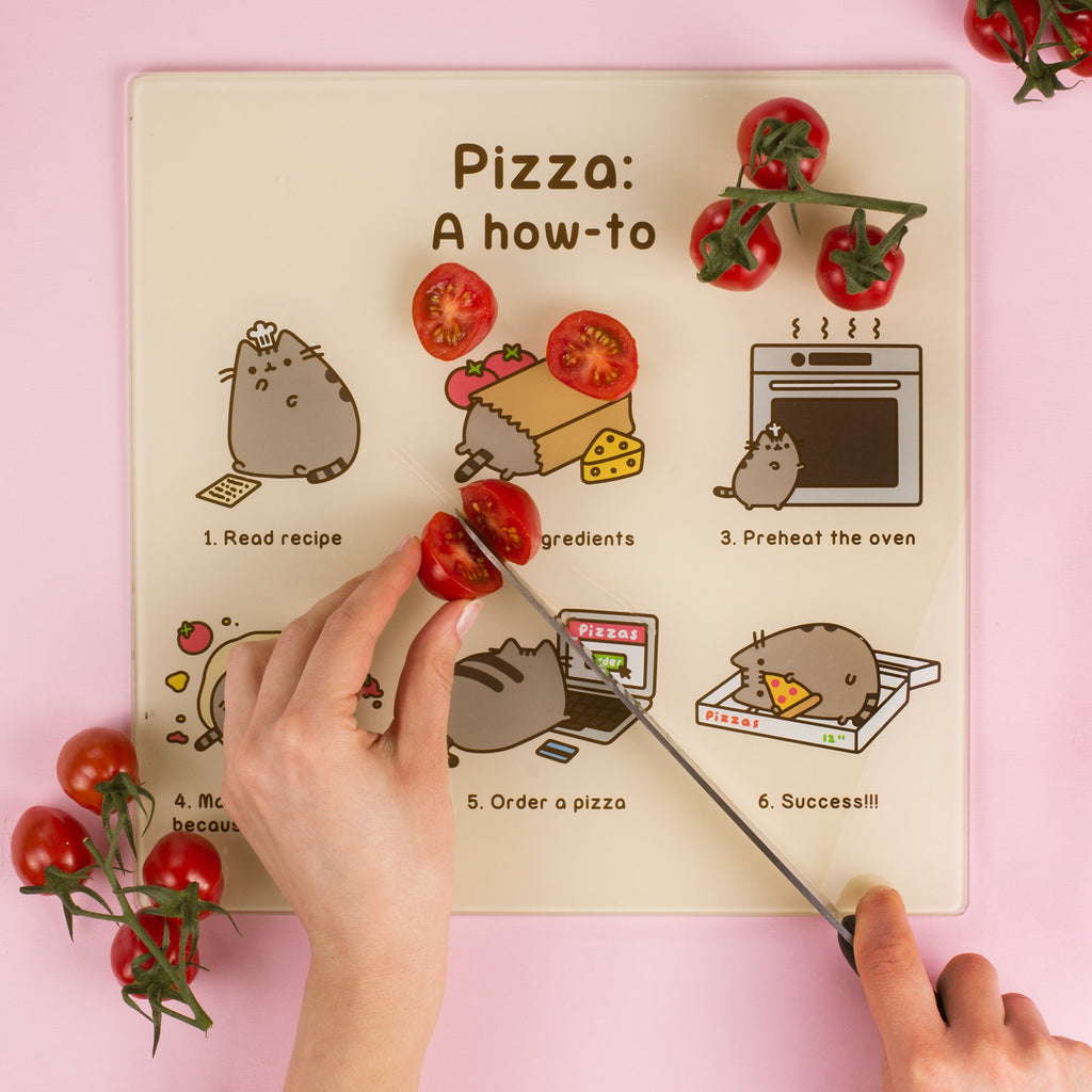 Pusheen - How to Pizza Chopping Board