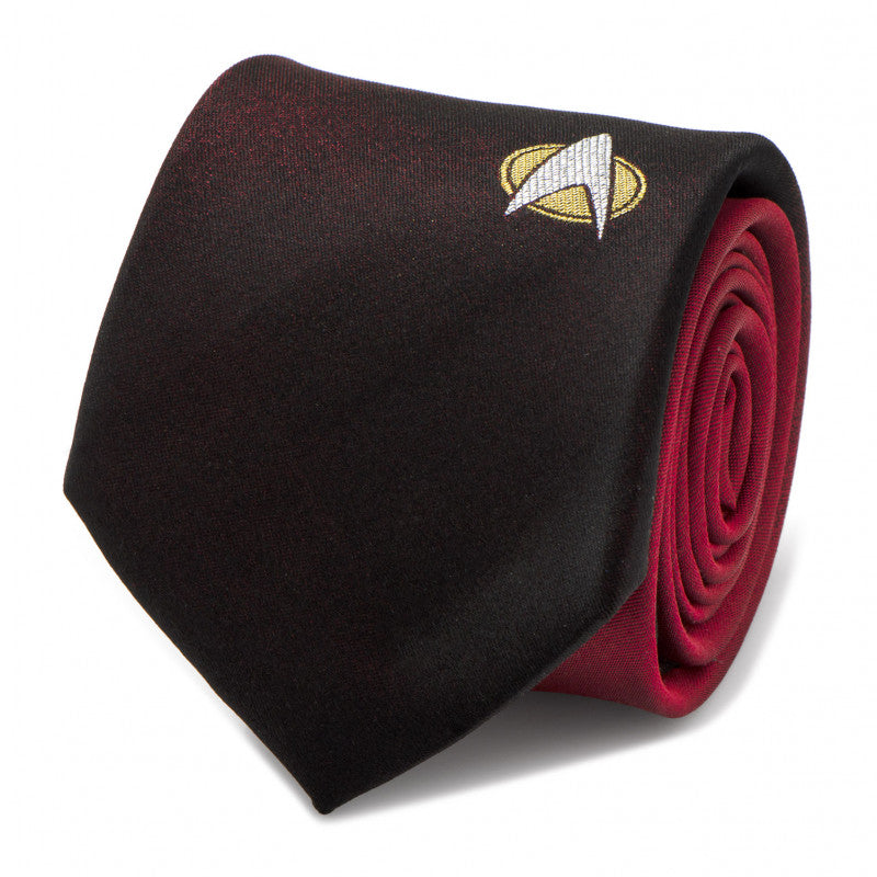 Star Trek TNG Shield Red Ombre Silk Tie