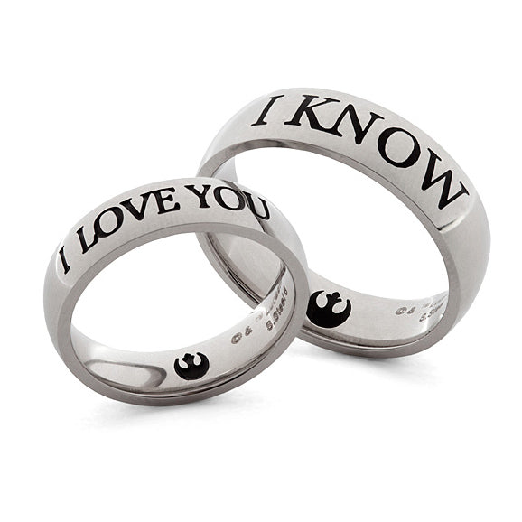 Star Wars I Love You / I Know Ring Set
