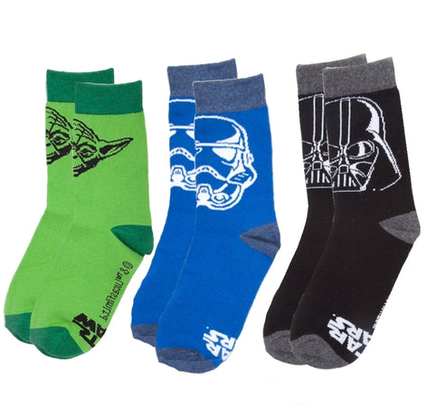 Star Wars Kids Triple Sock Pack - Darth Vader, Master Yoda, Stormtrooper