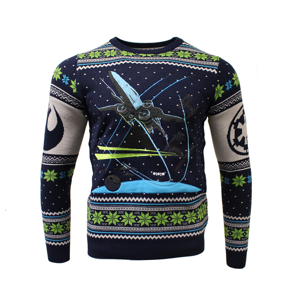 Star Wars X-Wing Chase Knitted Christmas Jumper / Sweater