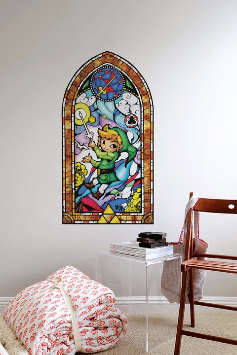 Zelda Stained Glass Wall Decal (Gold)